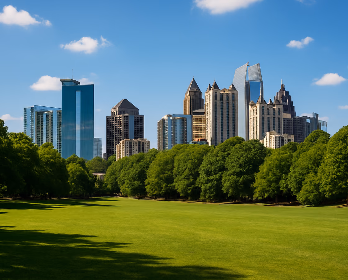 Midtown Atlanta, Georgia skyline from Piedmont Park