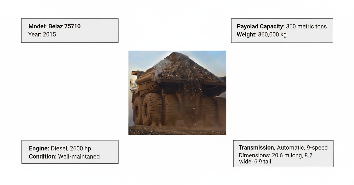 belaz 75710 mining truck value