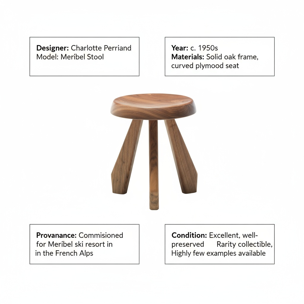 charlotte perriand stool meribel value