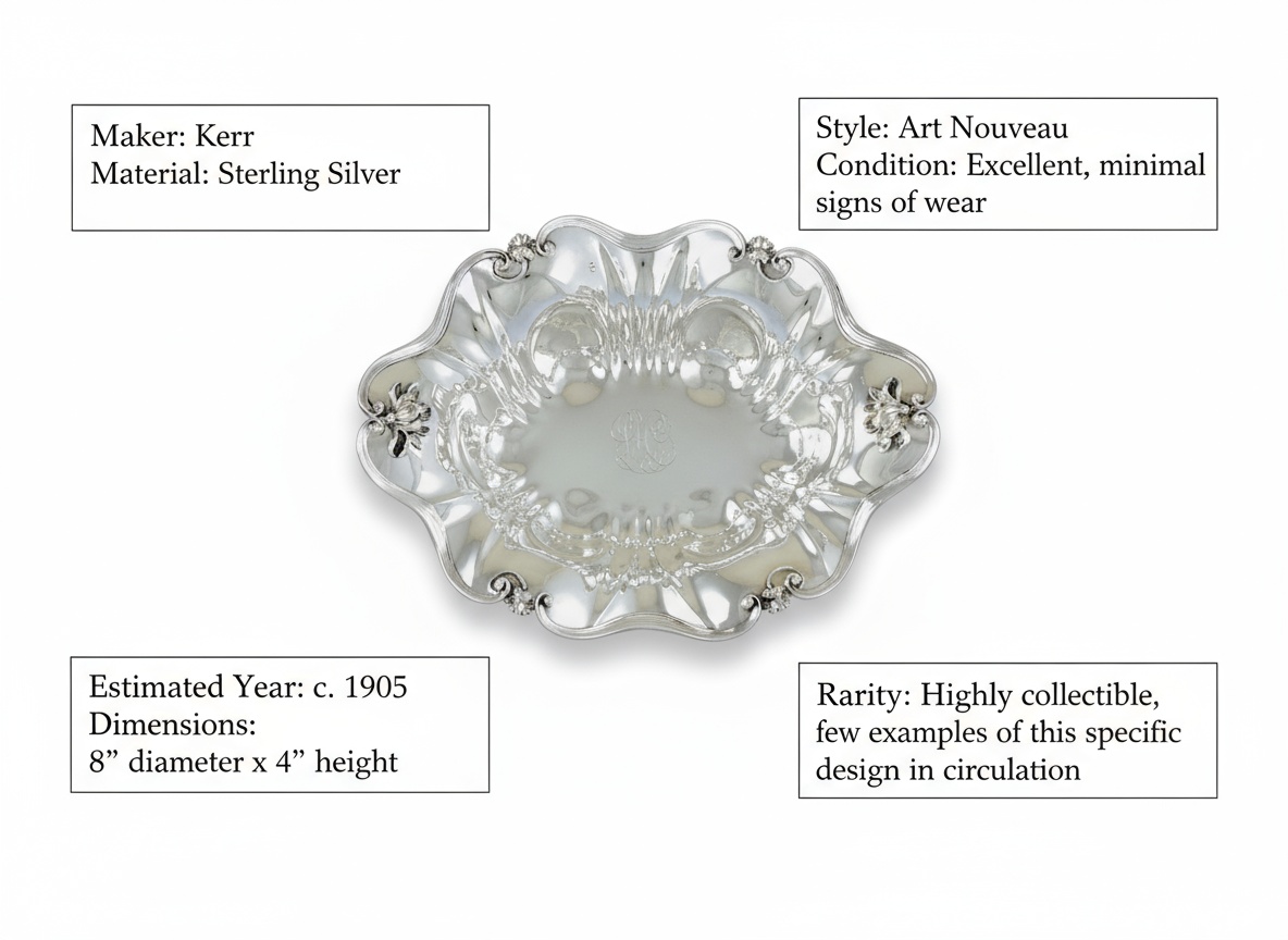 kerr silver art nouveau bowl value