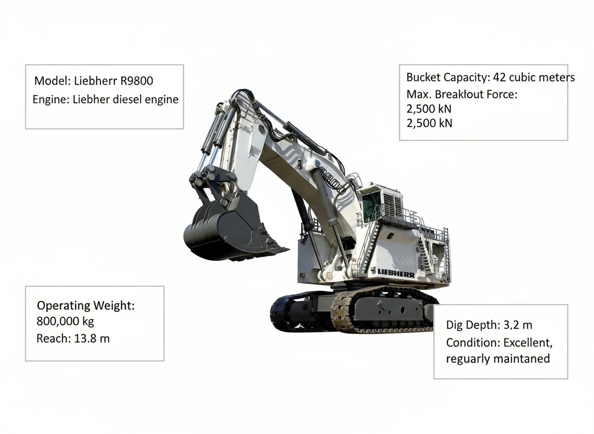 liebherr r9800 excavator value