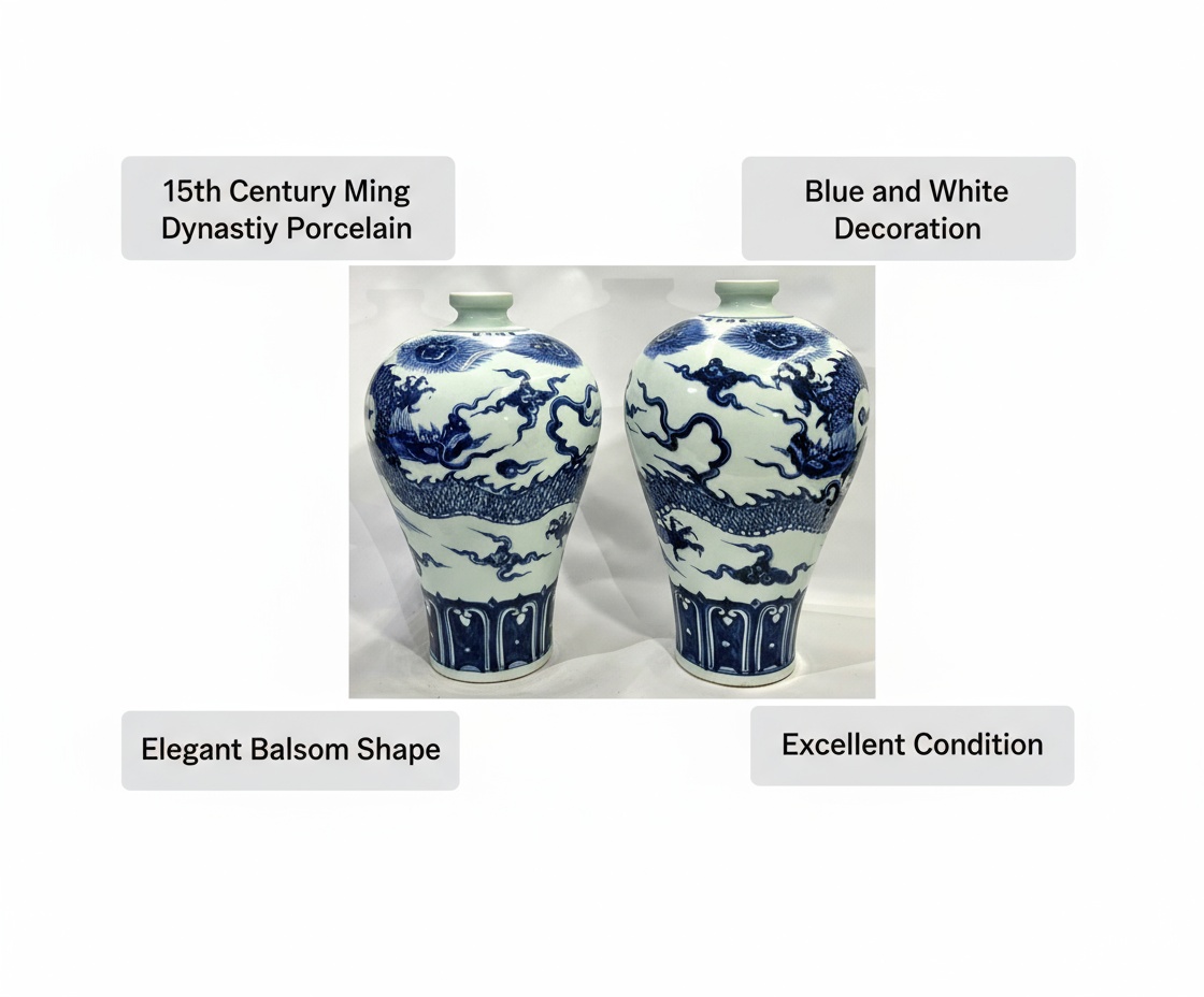ming dynasty vase blue white value