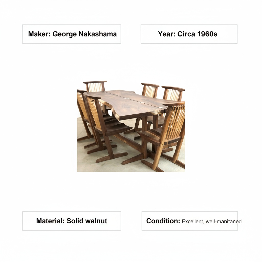nakashima walnut dining table value