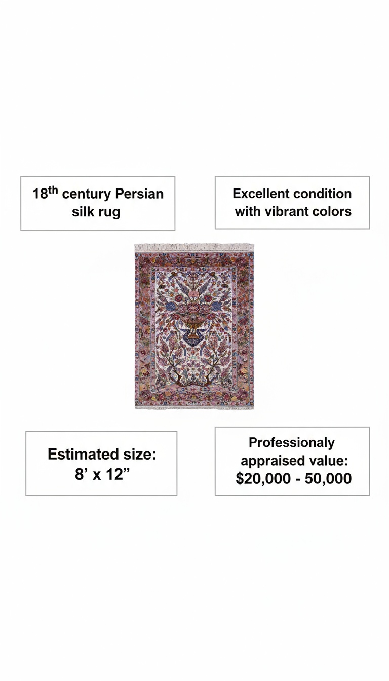 persian rug isfahan silk pictorial value