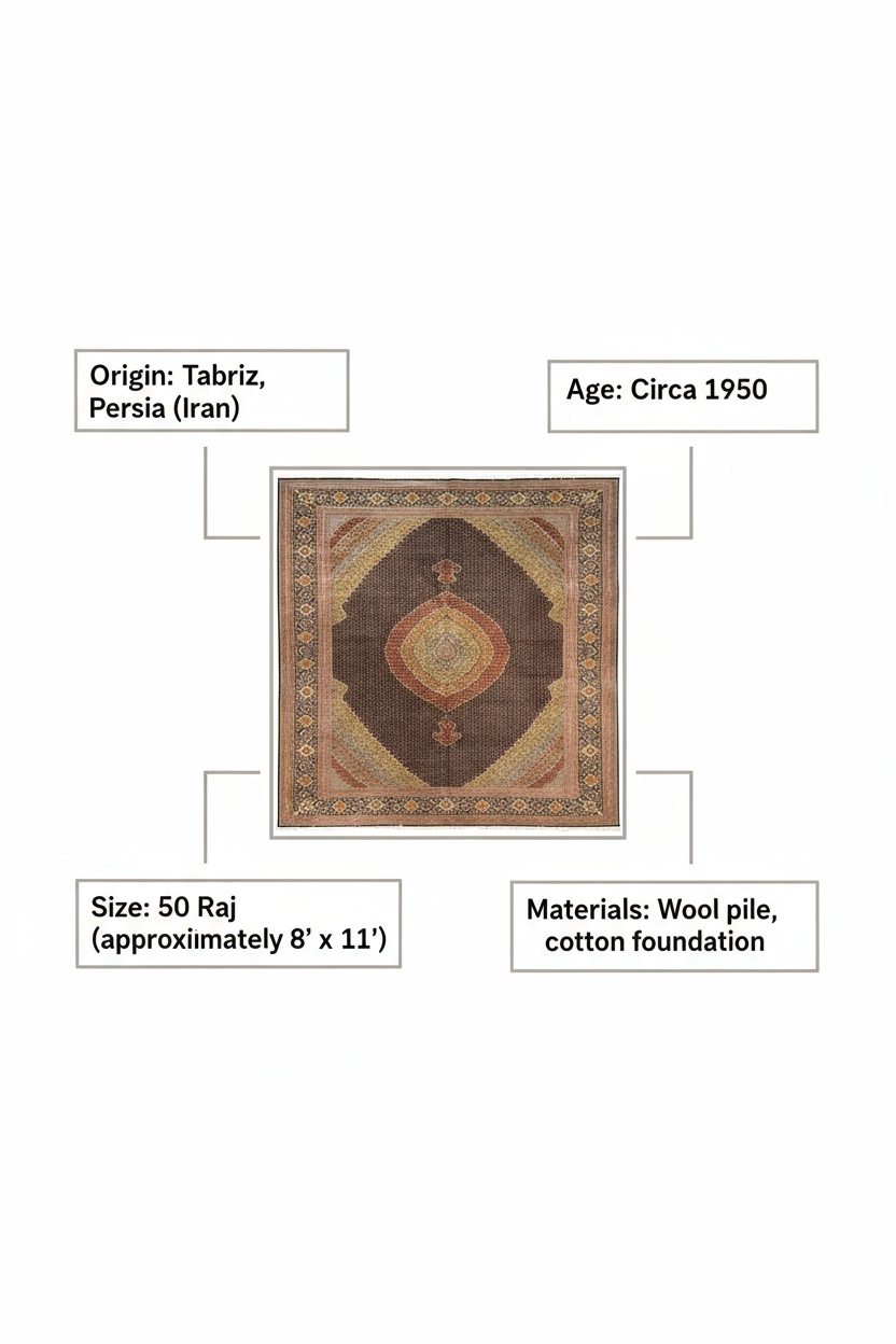 persian rug tabriz mahi 50 raj value