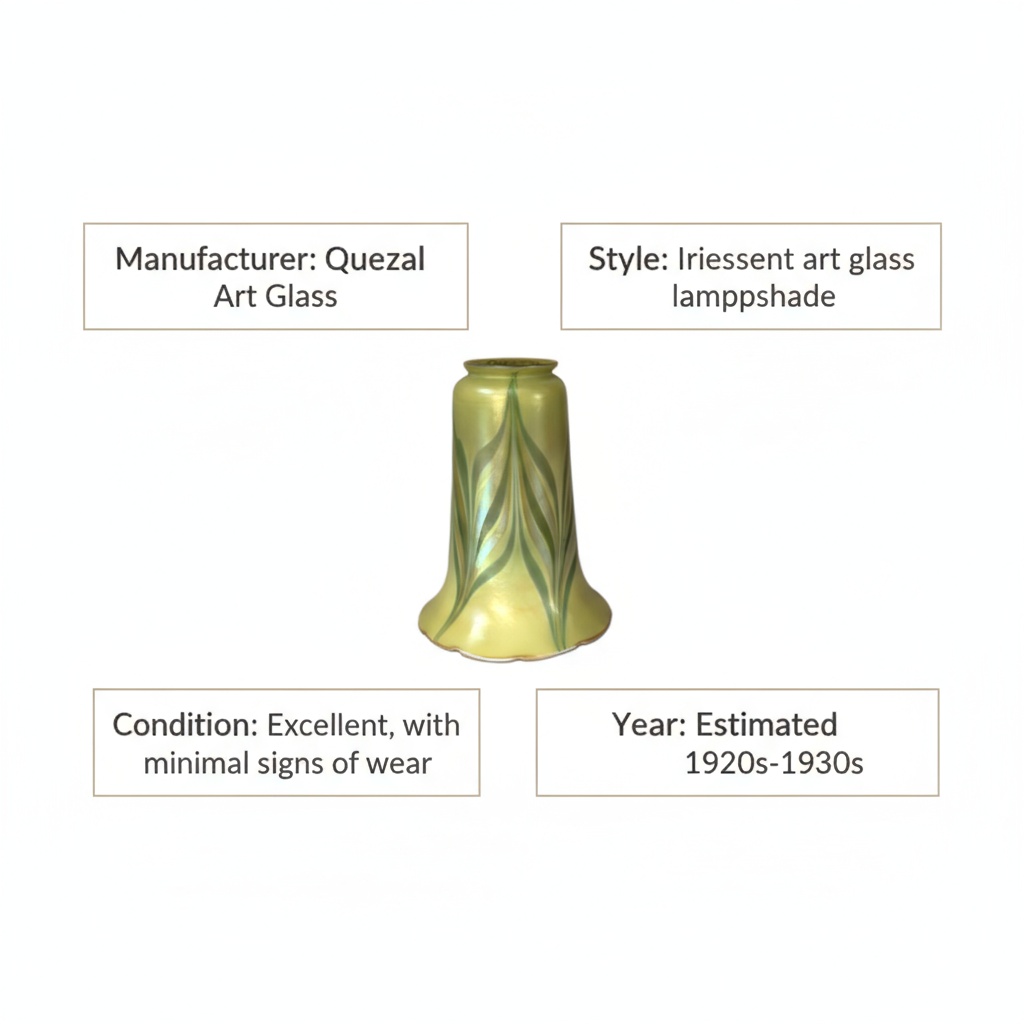 quezal art glass lampshade value