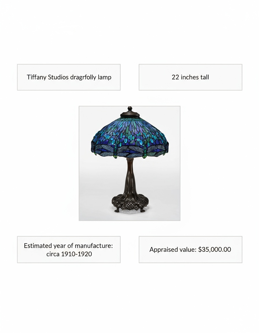 tiffany studios dragonfly lamp 22 inch value