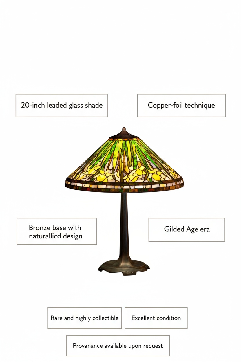 tiffany studios daffodil lamp 20 inch value