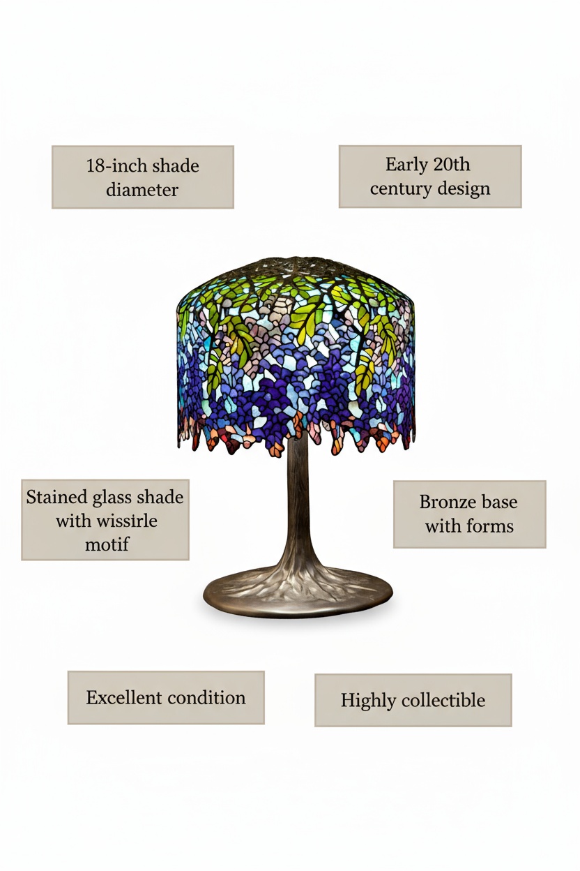 tiffany studios wisteria lamp 18 inch value
