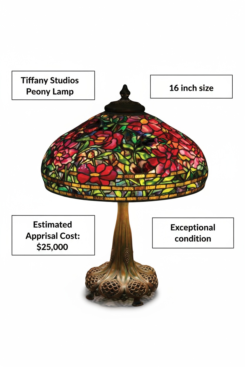 tiffany studios peony lamp 16 inch value