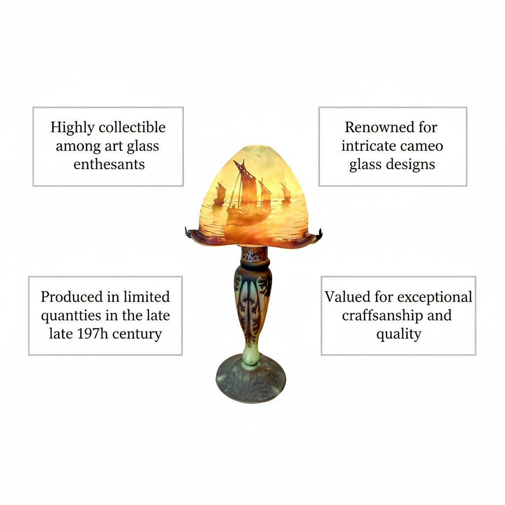 daum nancy cameo glass lamp value