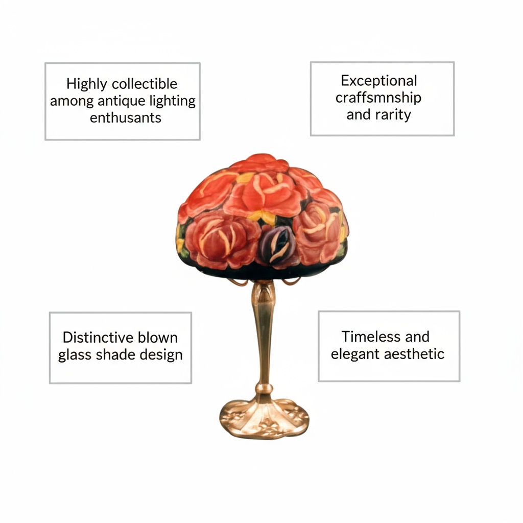 pairpoint puffy rose lamp 16 inch value