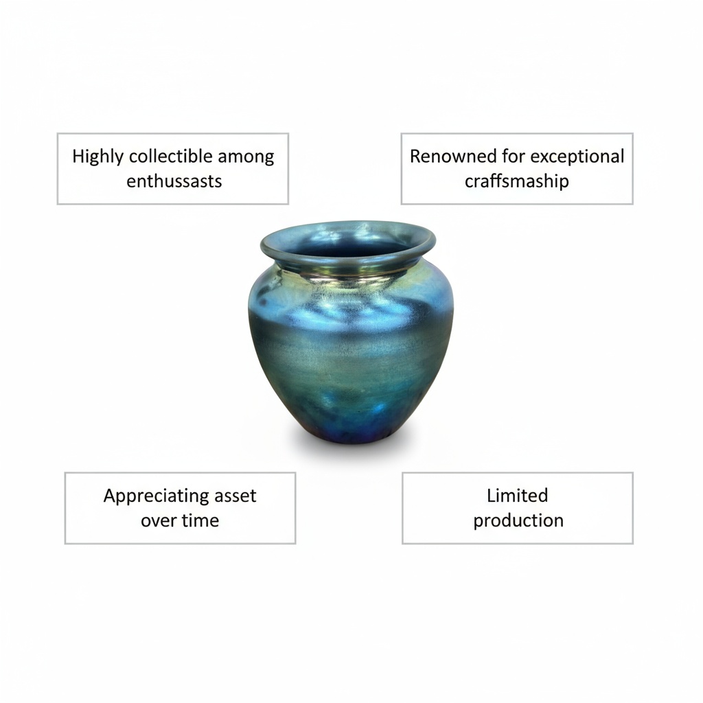 steuben aurene glass vase blue value