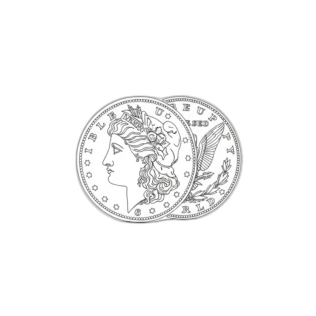 Silver Morgan Dollars Appraisal Cartoon Image from AppraiseItNow