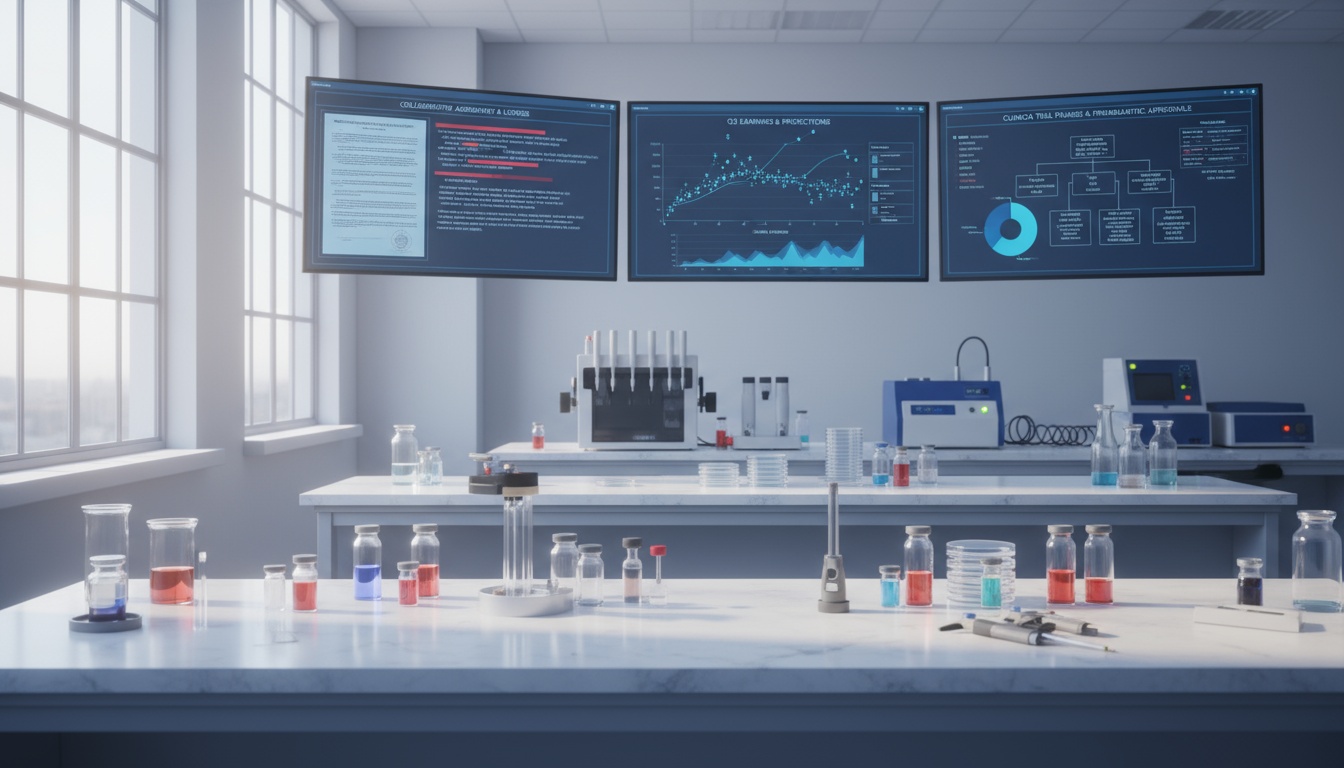 A man appraising furniture in a home. Cartoon image in purple. 