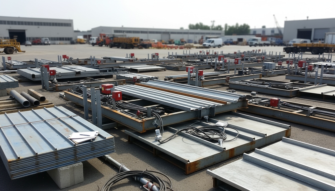 A man appraising furniture in a home. Cartoon image in purple. 