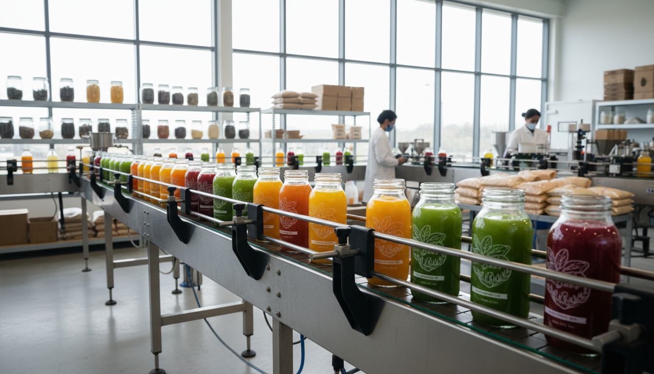 A man appraising furniture in a home. Cartoon image in purple.