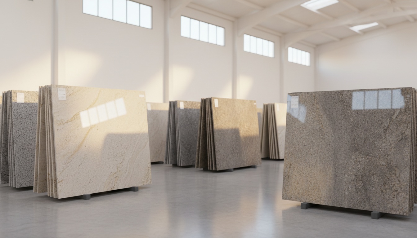 A man appraising furniture in a home. Cartoon image in purple.