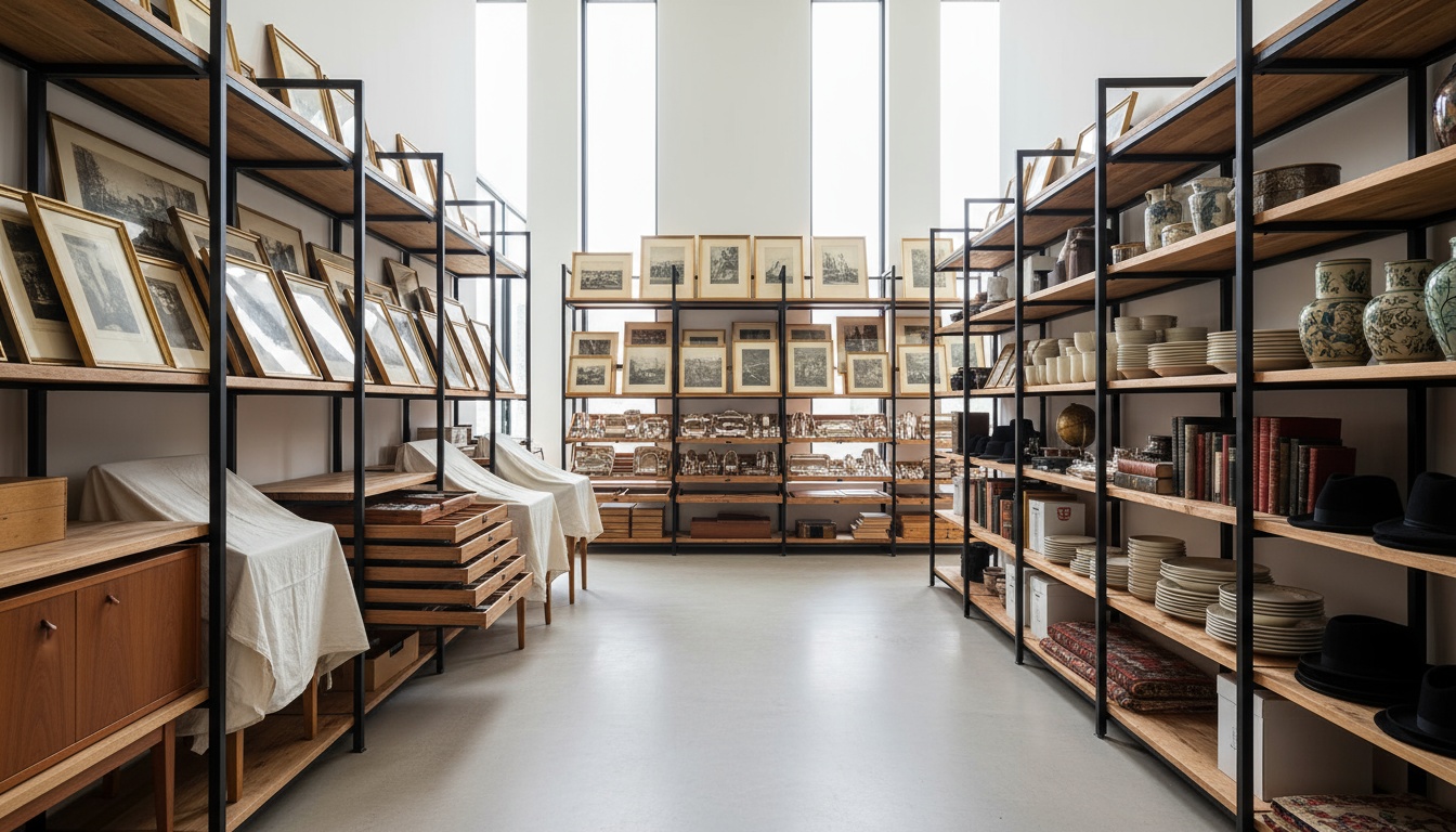 A man appraising furniture in a home. Cartoon image in purple.
