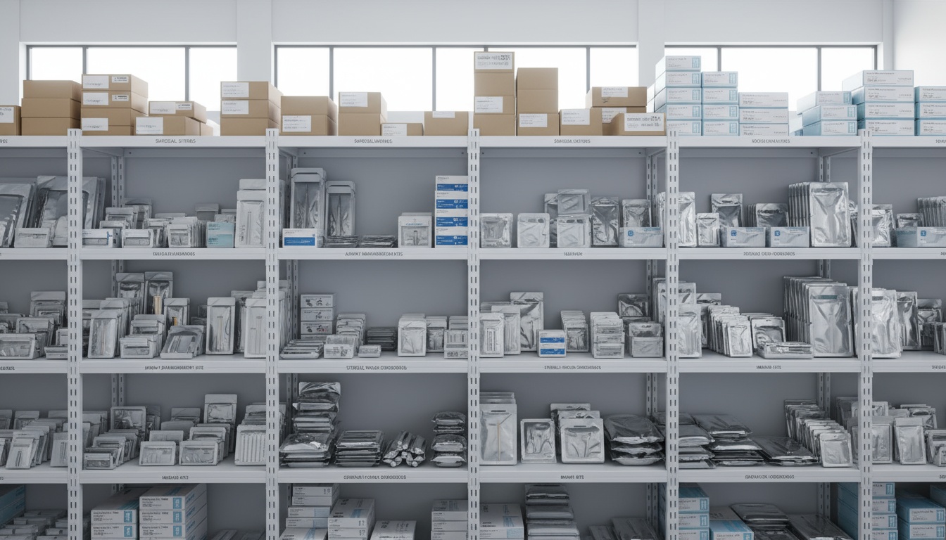 A man appraising furniture in a home. Cartoon image in purple.