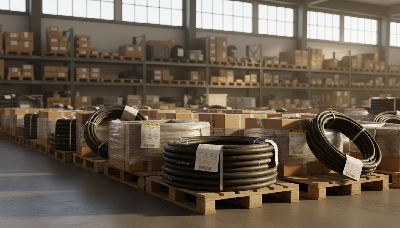 A man appraising furniture in a home. Cartoon image in purple.