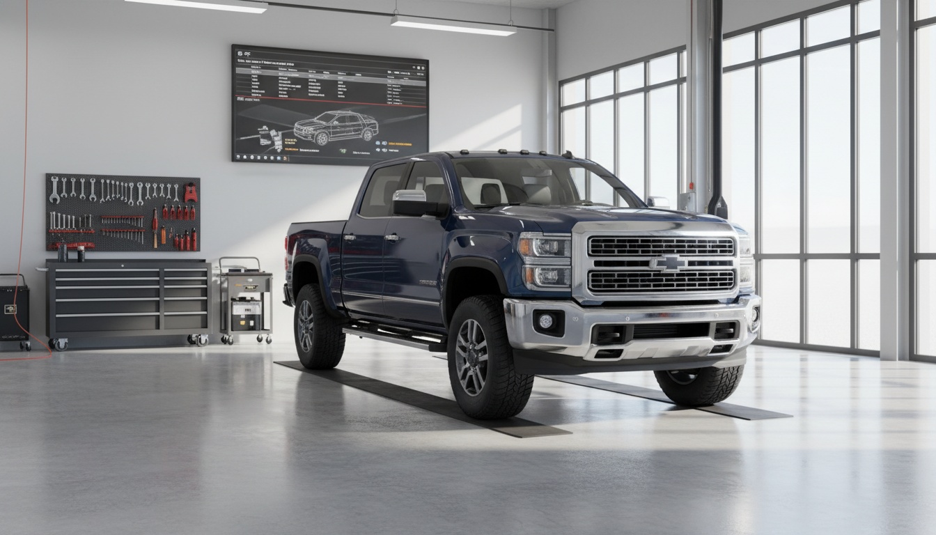 A man appraising furniture in a home. Cartoon image in purple.