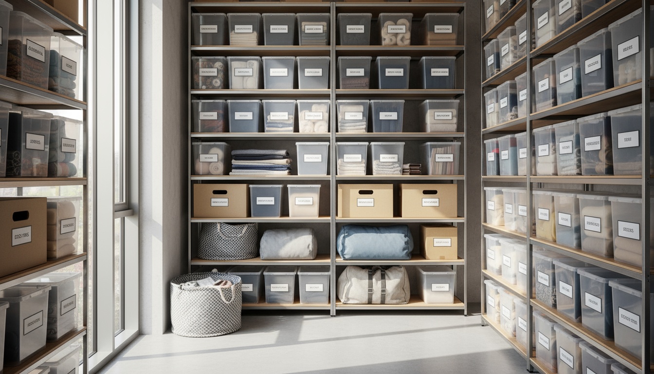 A man appraising furniture in a home. Cartoon image in purple. 