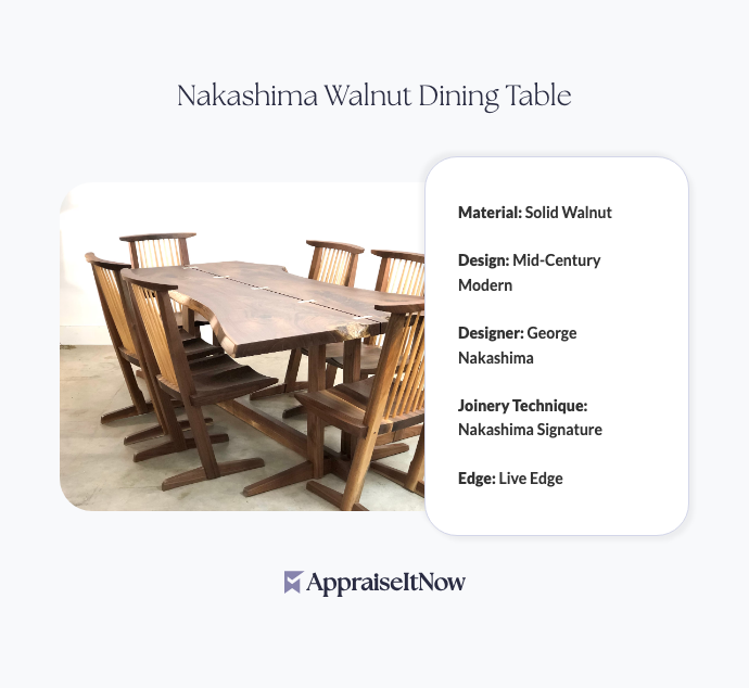 Facts of a Nakashima Walnut Dining Table