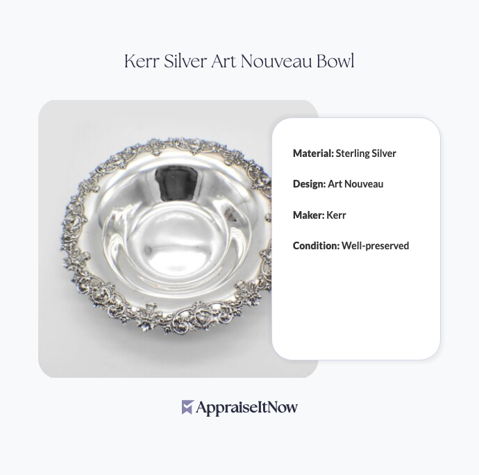 Kerr Silver Art Nouveau Bowl