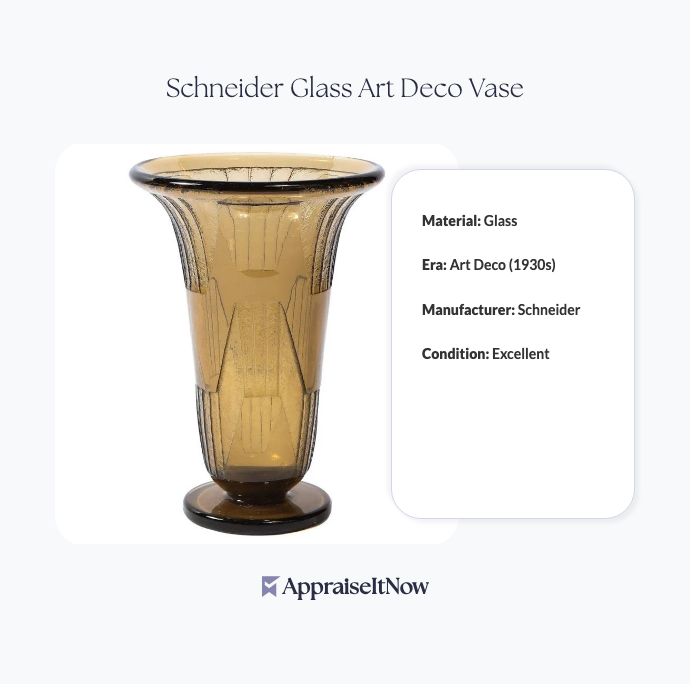 Schneider Glass Art Deco Vase