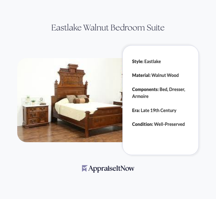 Facts of an Eastlake Walnut Bedroom Suite