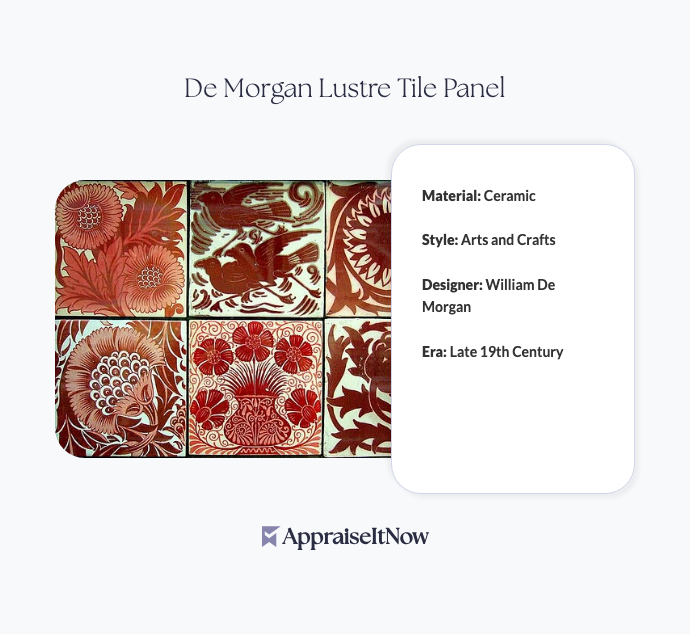 Facts of a De Morgan Lustre Tile Panel