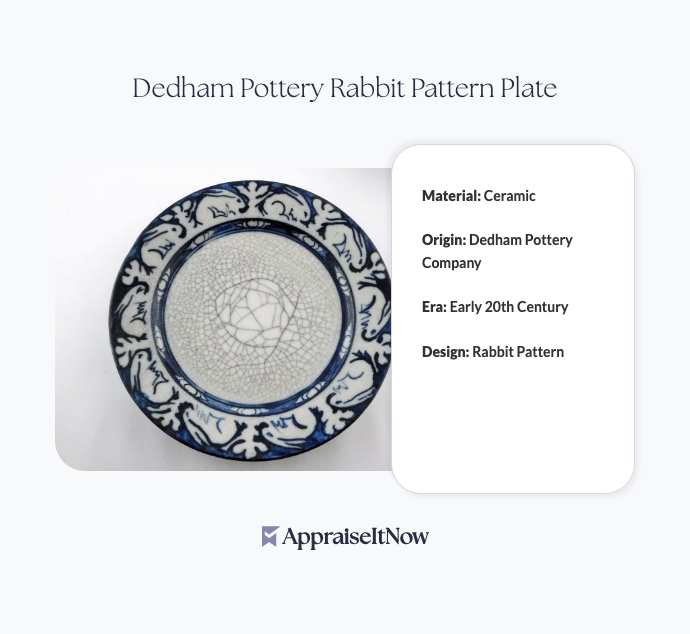 Dedham Pottery Rabbit Pattern Plate