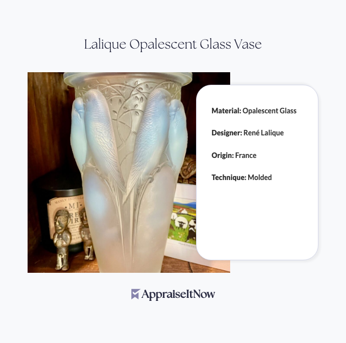 Lalique Opalescent Glass Vase