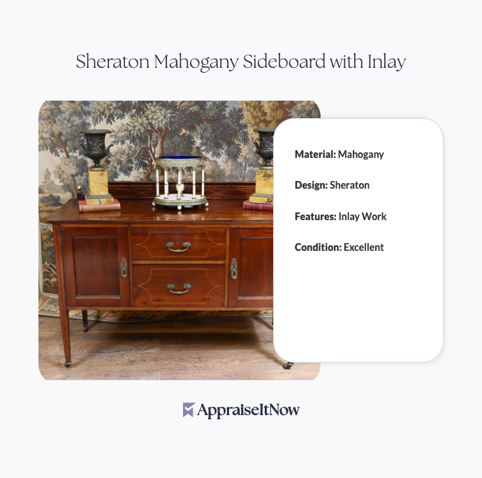 Facts of a Sheraton Mahogany Sideboard with Inlay