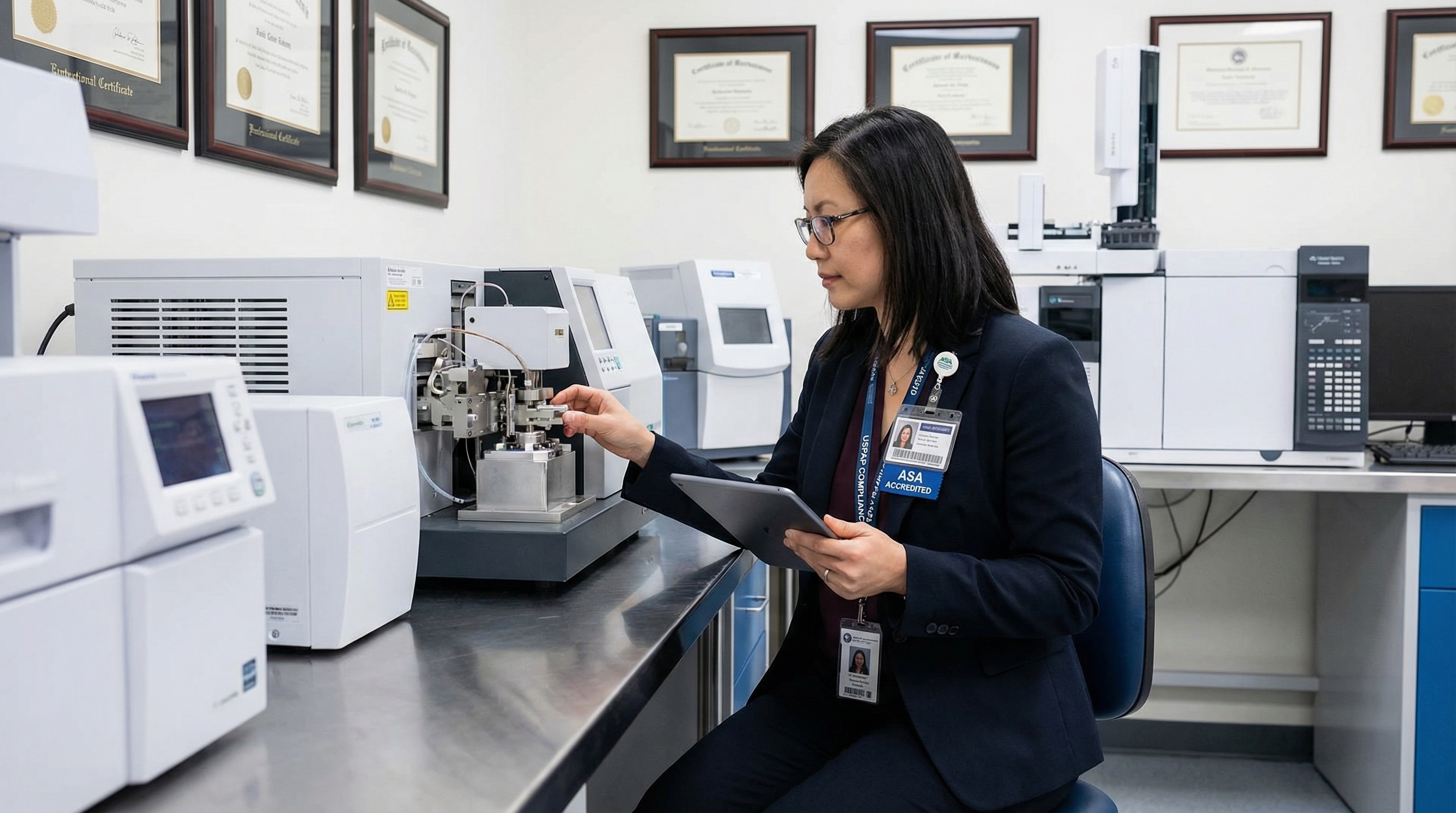 Professional lab equipment appraiser credentials checklist showing USPAP compliance and certifications