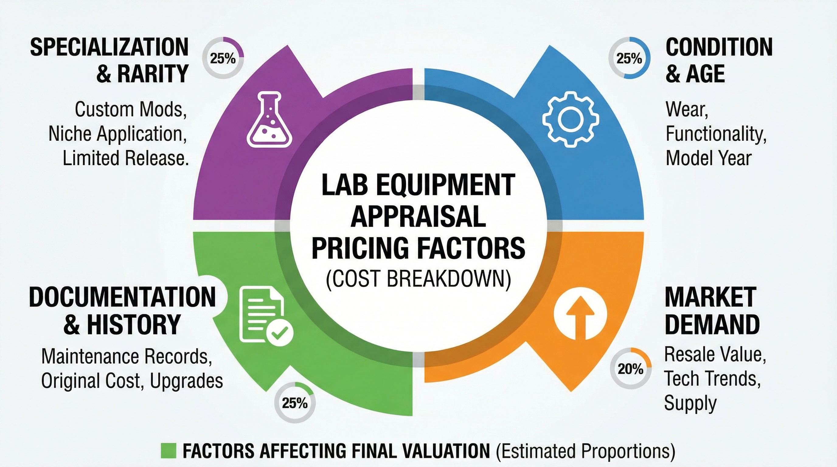 cost breakdown chart showing different factors affecting lab equipment appraisal pricing