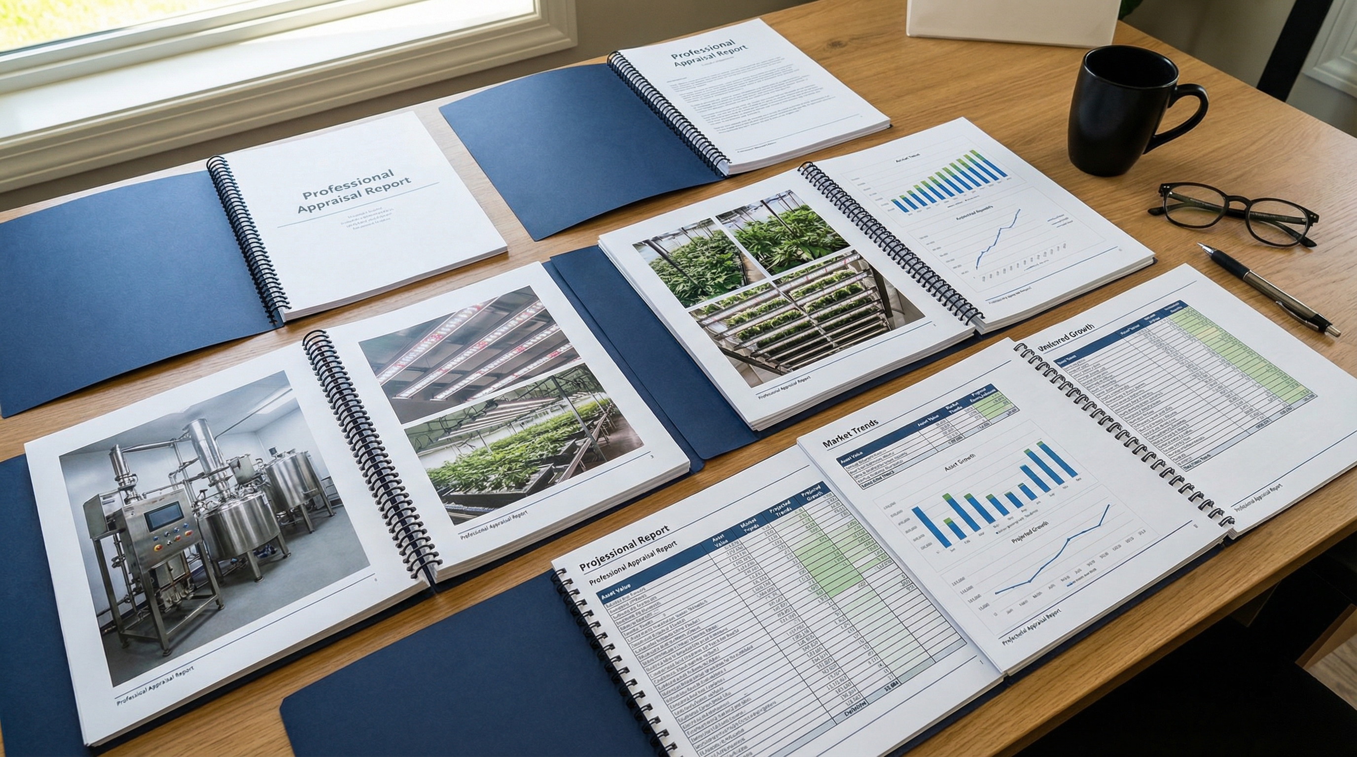 Professional appraisal report documentation with cannabis equipment photos
