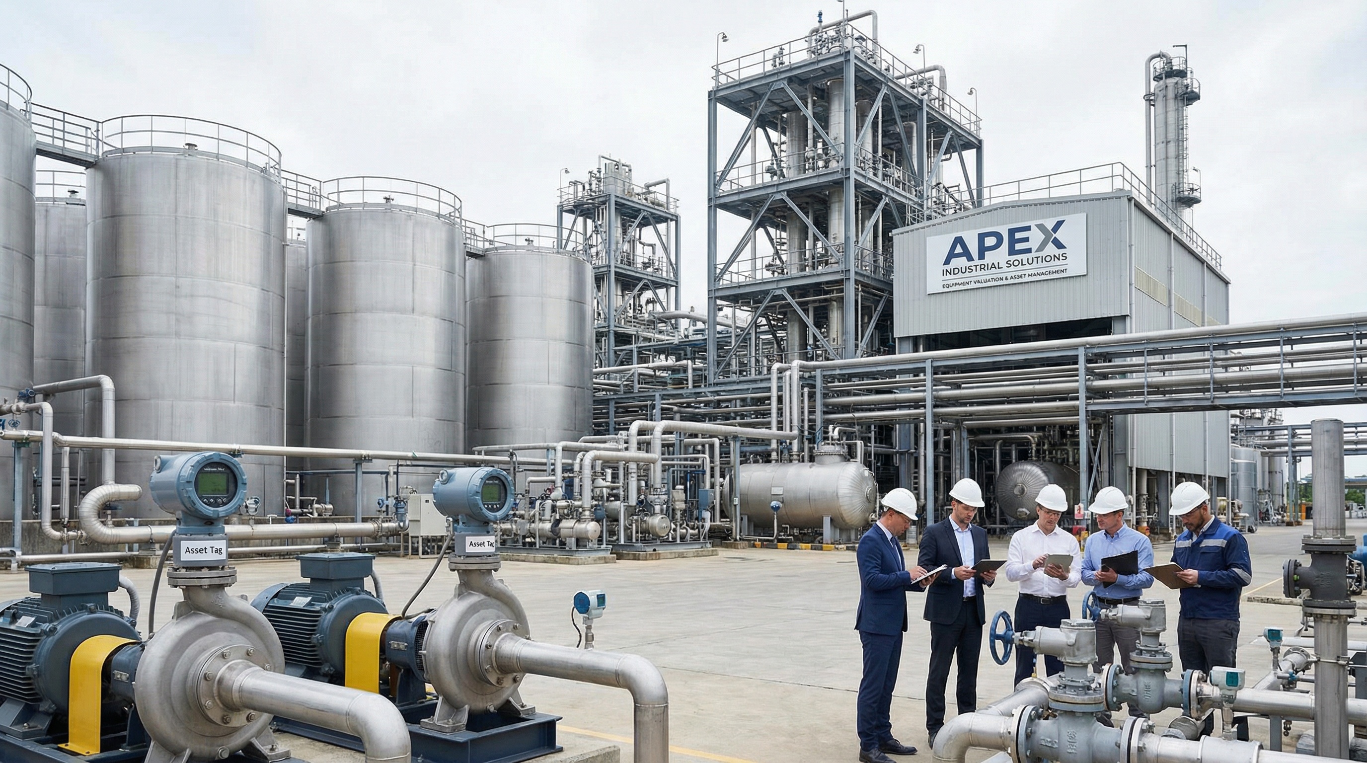 Chemical plant equipment valuation in industrial facility