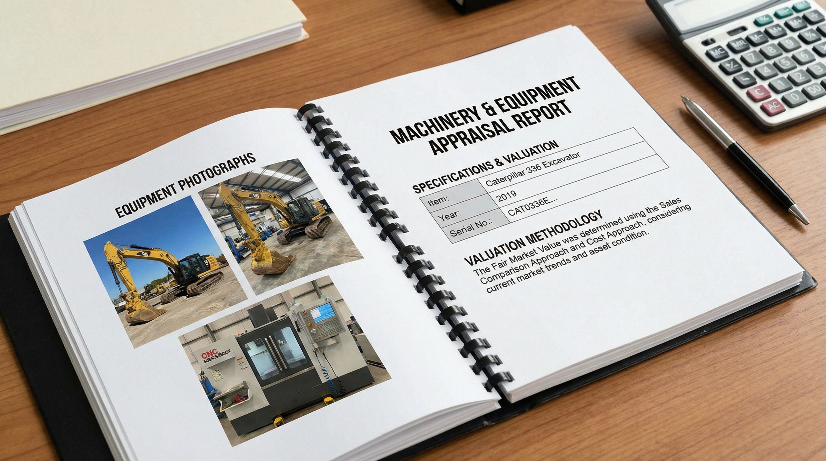 detailed appraisal report showing restaurant equipment values and conditions