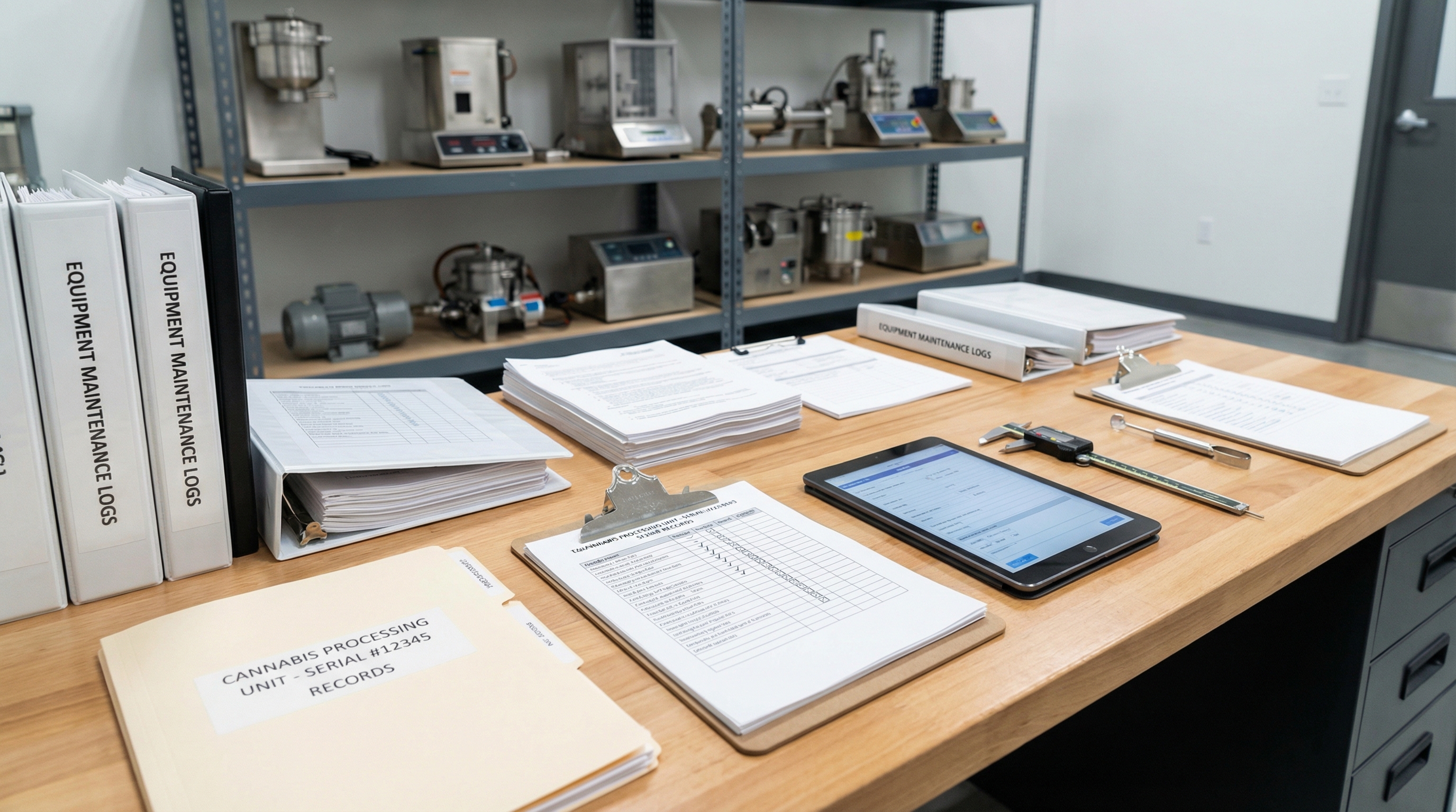 Professional documentation and maintenance records for cannabis equipment