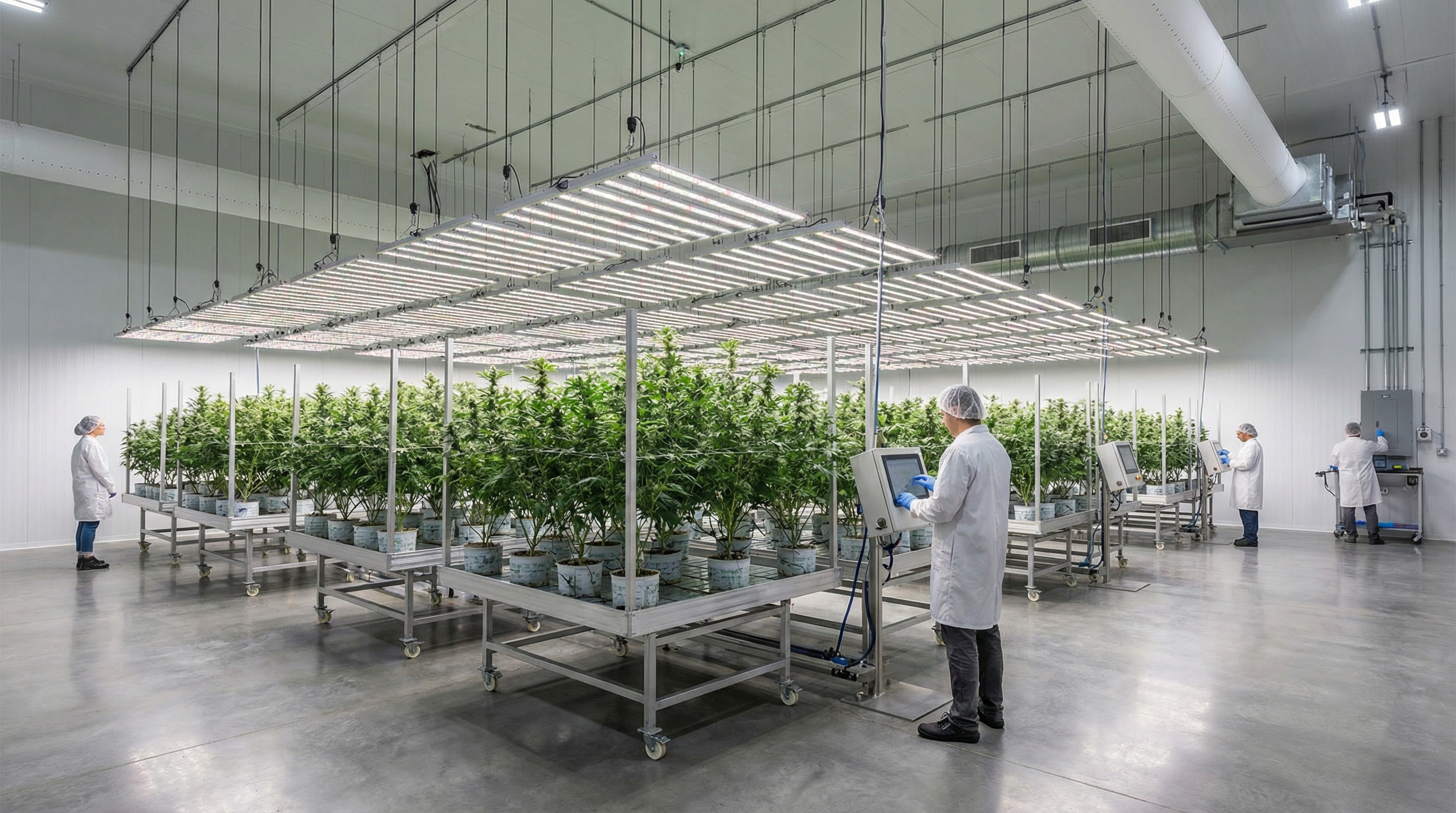 Cannabis equipment appraisal process overview showing modern cultivation facility with professional equipment
