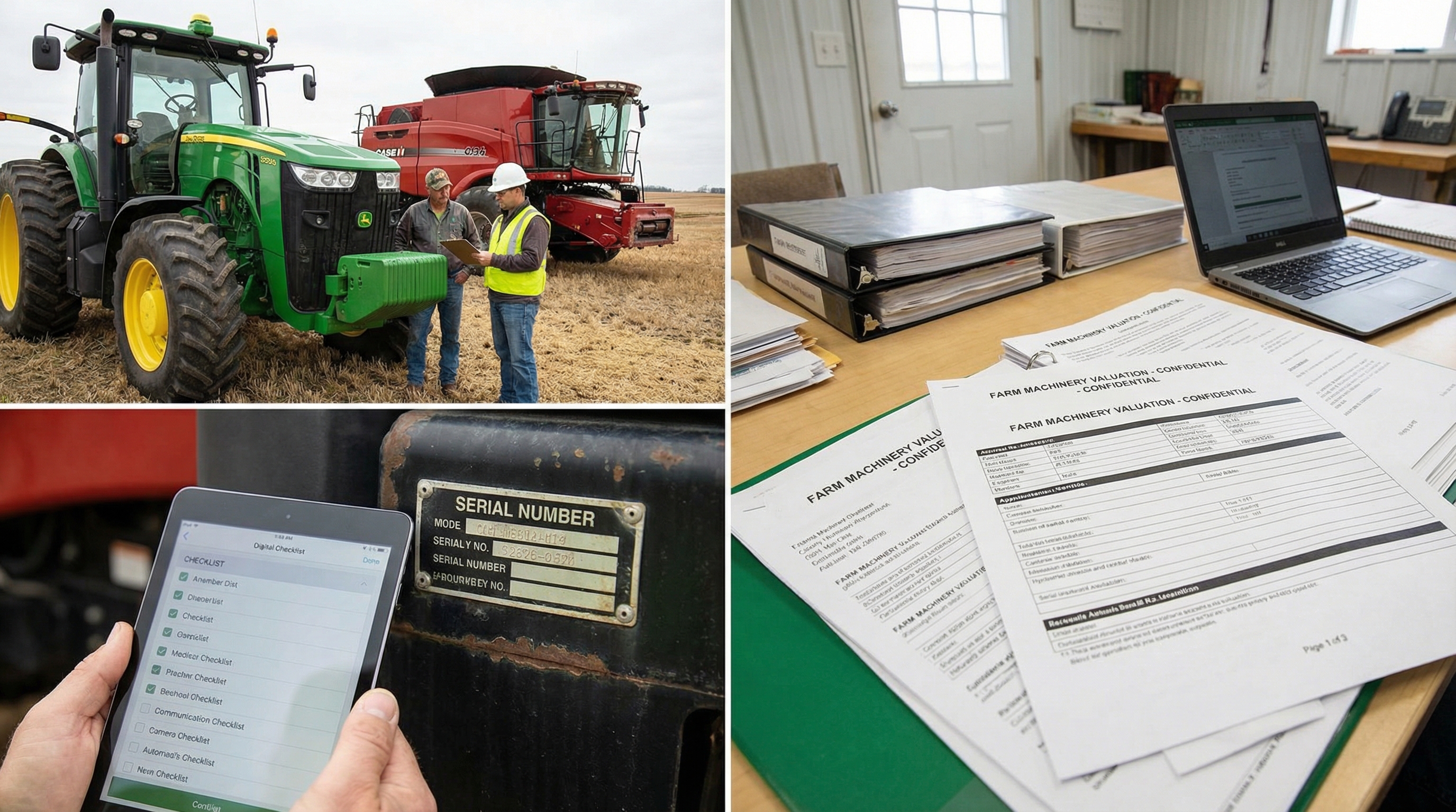 Agricultural equipment appraisal process and farm machinery valuation