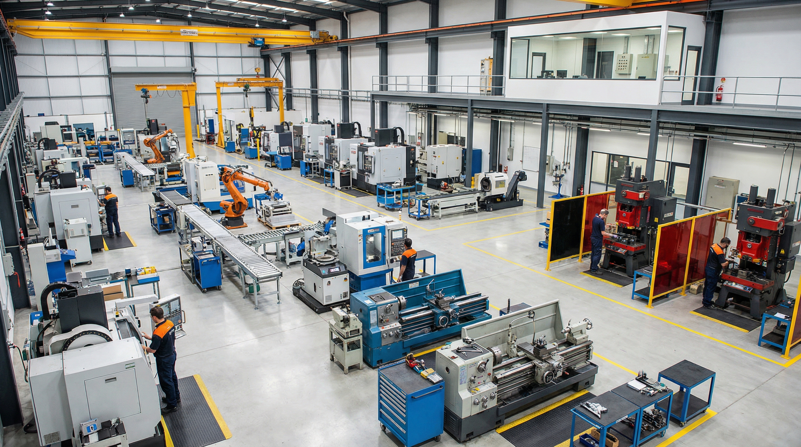 various types of industrial machinery and equipment laid out in an organized facility