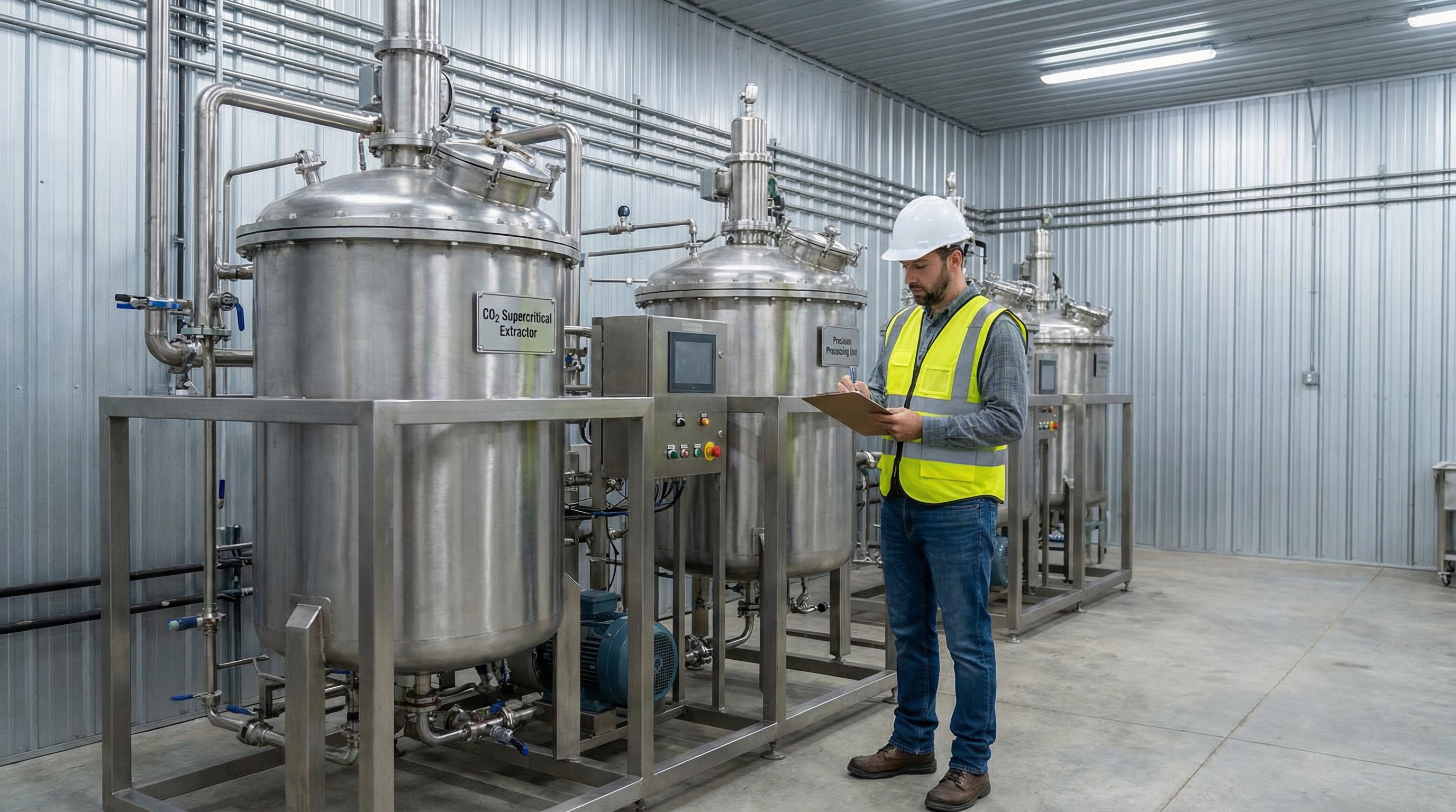 Cannabis extraction equipment being documented by appraiser