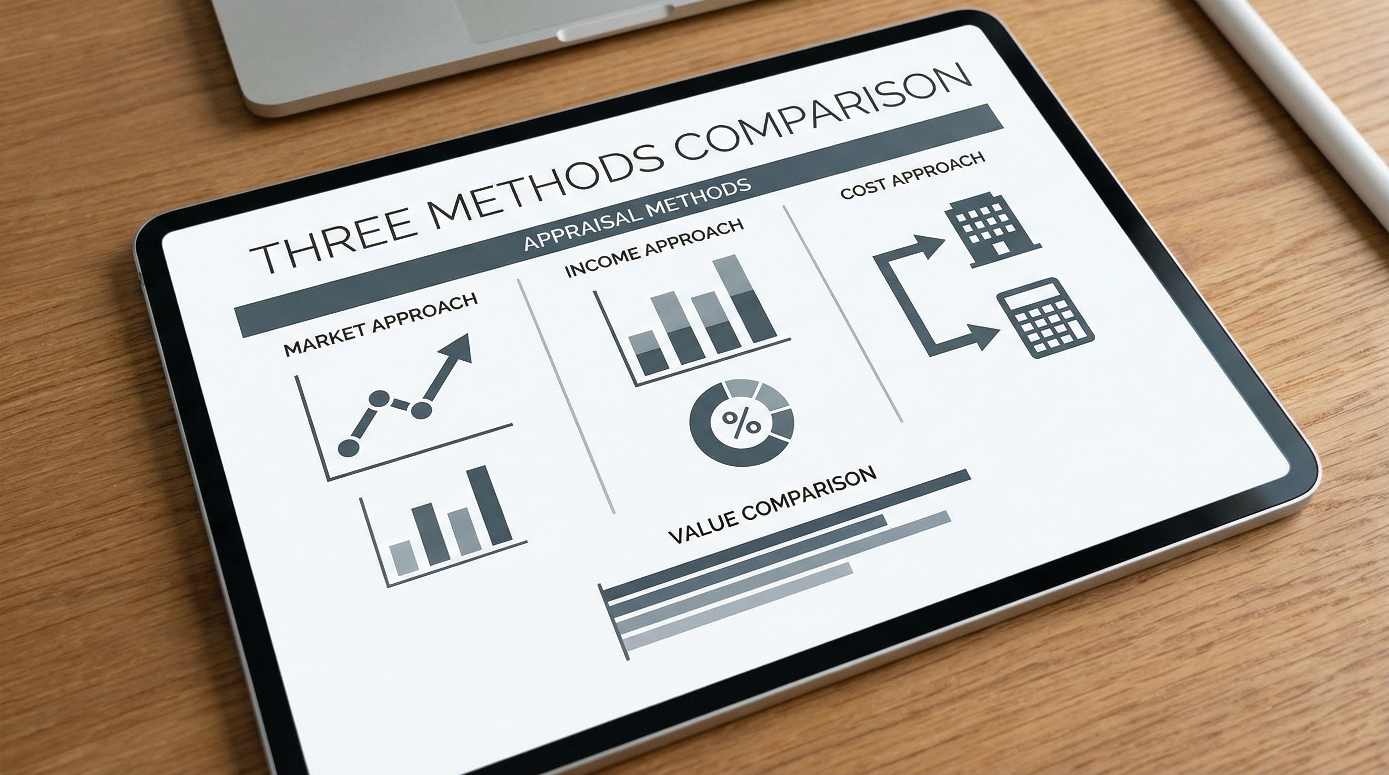 Professional business chart showing three appraisal methods comparison