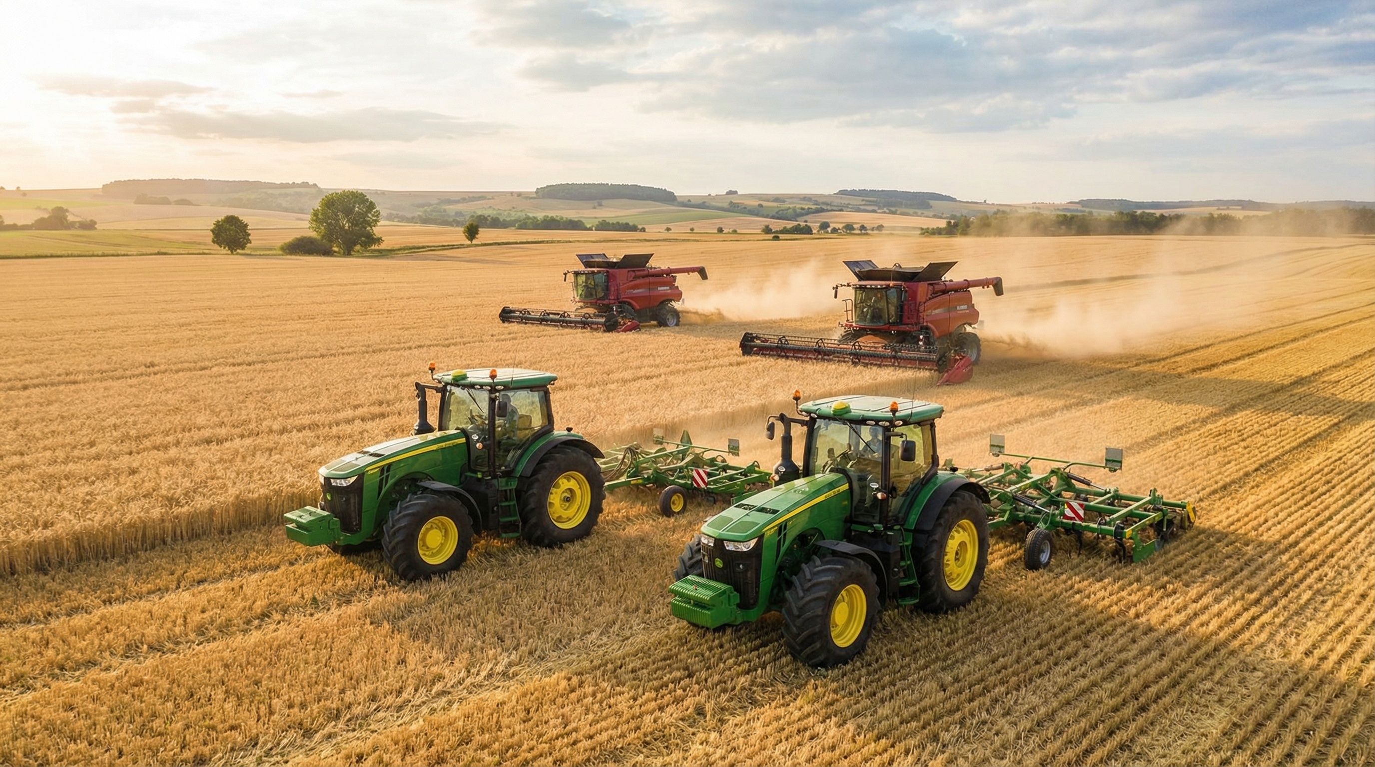 Farm equipment with tariff impact visualization