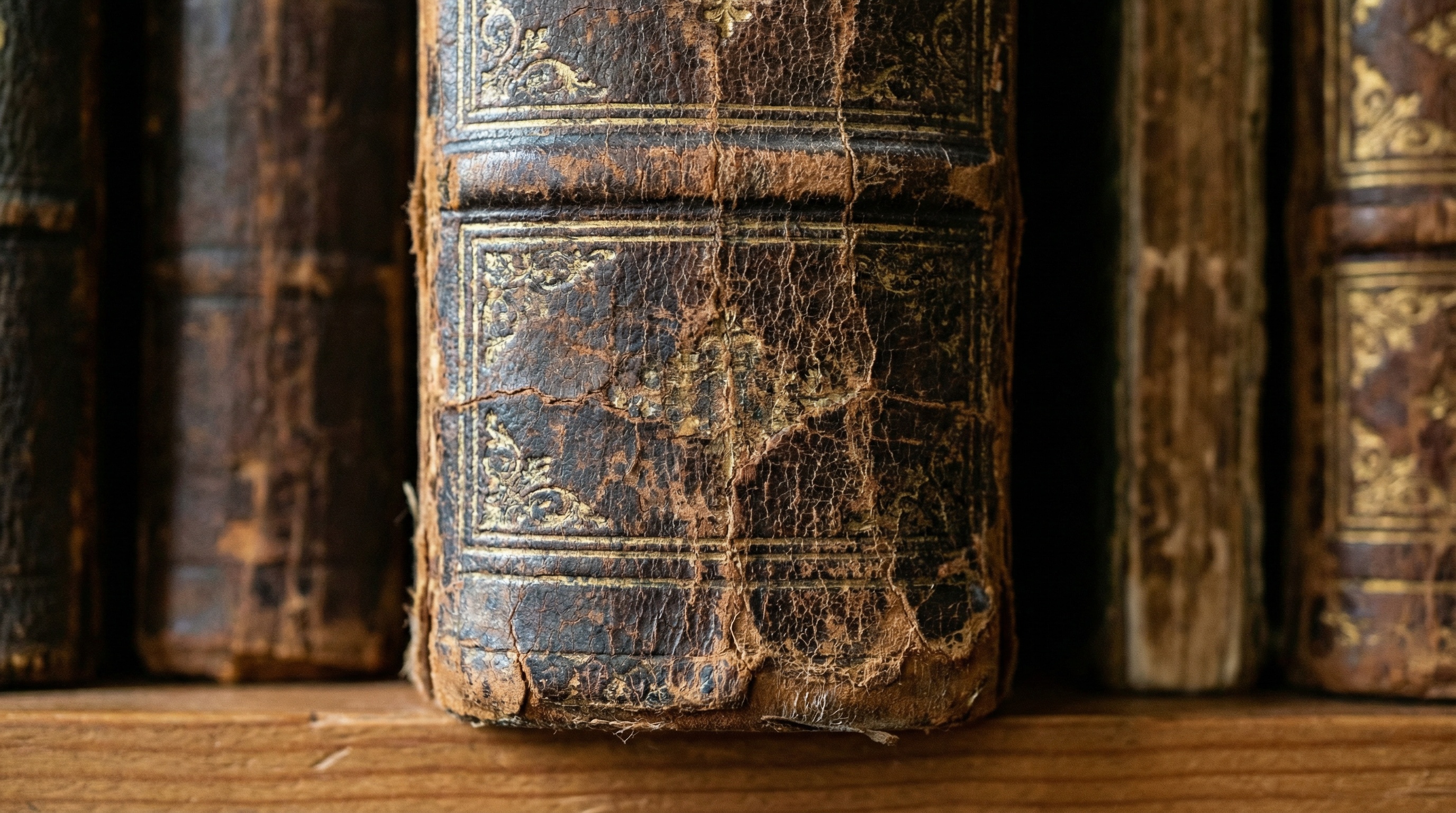 close-up of book spine showing publication details and condition
