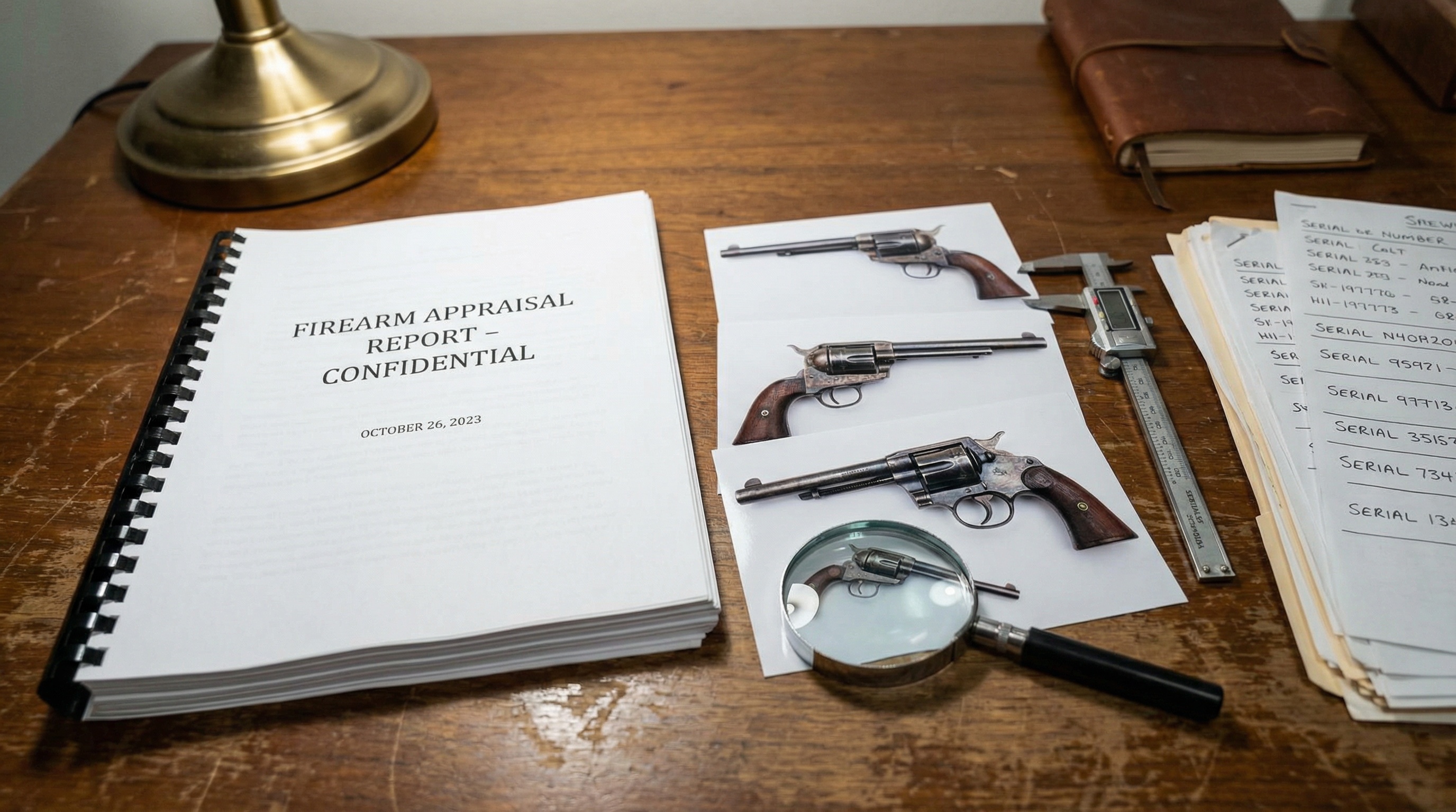 Professional appraisal report showing detailed firearm documentation