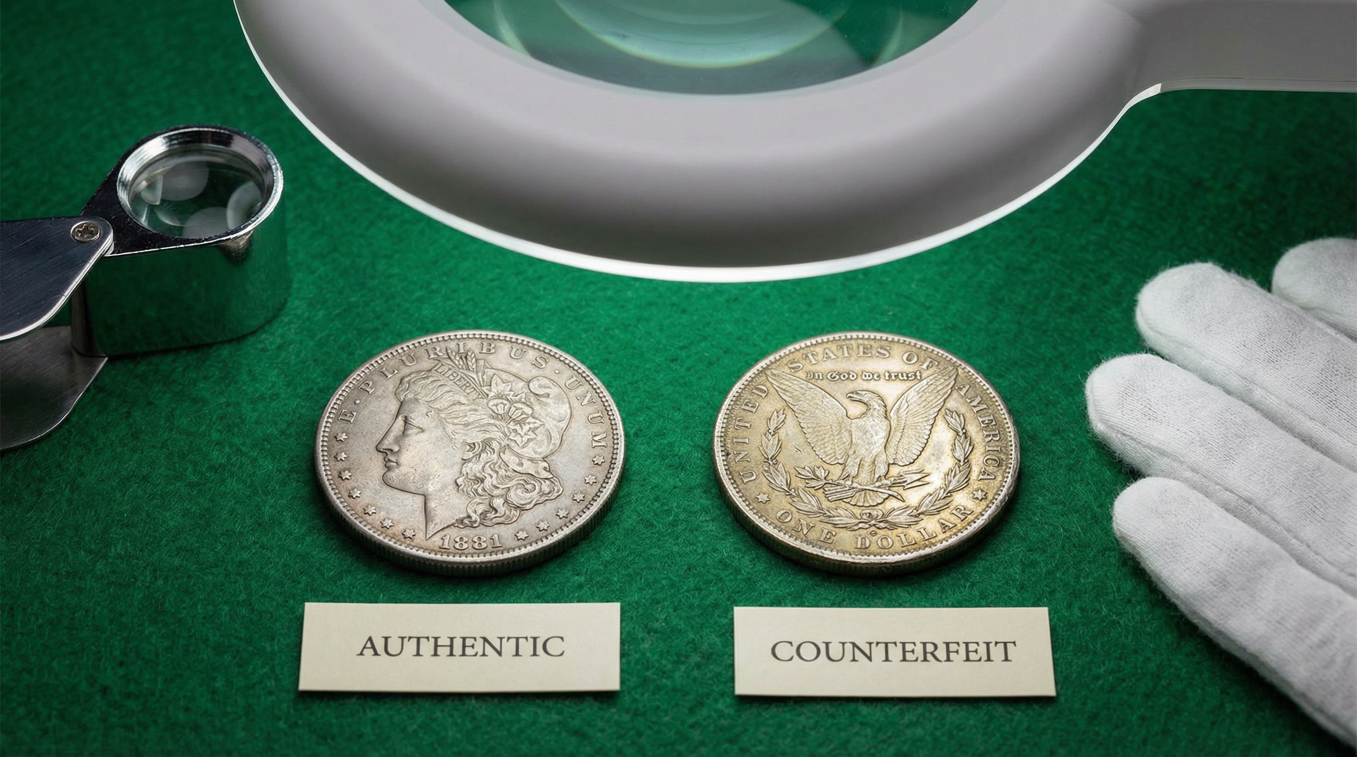 Fake vs real coin comparison